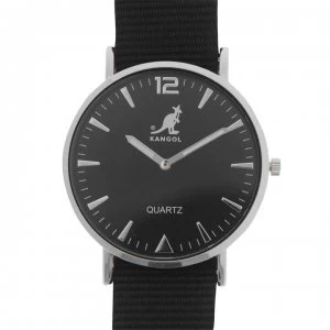 Kangol Quartz Stitched Strap Watch Mens - Black