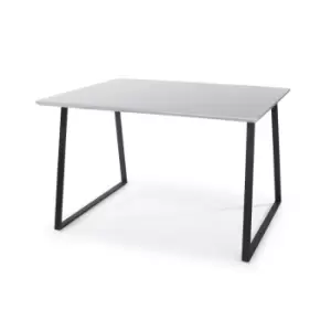 Core Products Aspen Rectangular Table with Black Metal Legs, High Gloss Grey