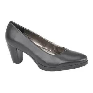 Mod Comfys Womens/Ladies Plain Leather Heel Court Shoes (4 UK) (Black)
