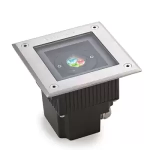 LED Square Outdoor RGB Easy+ Recessed Light Stainless Steel IP67