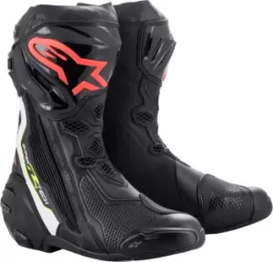 Alpinestars Supertech R Motorcycle Boots, black-red-yellow, Size 46, black-red-yellow, Size 46