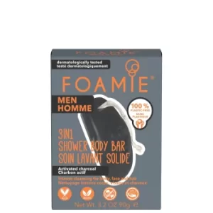 FOAMIE Men 3-in-1 Shower Bar with Activated Charcoal 90g