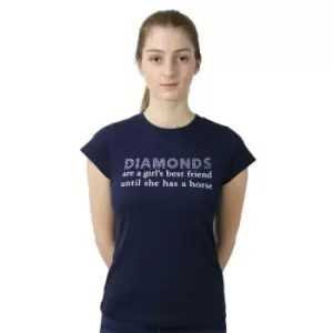 HY Equestrian Equestrian Diamonds T-Shirt Juniors - Blue