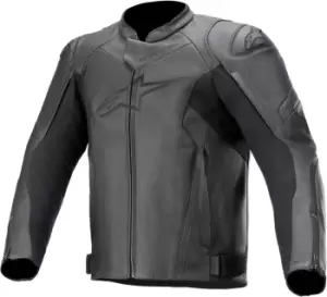 Alpinestars Faster V2 Motorcycle Leather Jacket, black, Size 54, black, Size 54