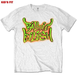 Billie Eilish - Graffiti Kids 9 - 10 Years T-Shirt - White