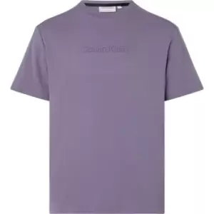 CALVIN KLEIN Comfort Debossed Logo T-Shirt - Purple
