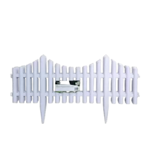33cm 4 Piece Set White Wood Effect Picket Fence Garden Edging