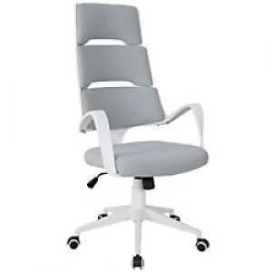 Vinsetto Office Chair White, Grey Linen Fabric, Plastic, Metal, Sponge 921-166V70WT