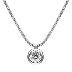 18ct White Gold 0.32ct Diamond Certified Solitaire Pendant Necklace