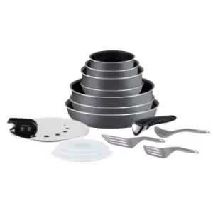 Tefal Ingenio Minute 15 Piece Cookware Set - Anthracite Grey
