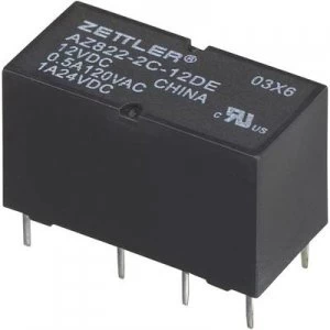 PCB relays 6 Vdc 2 A 2 change overs Zettler Electronics