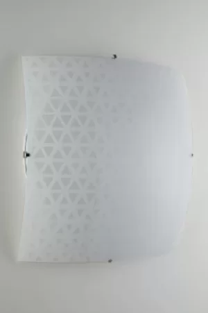 Maori Decorative Flush Ceiling Light, White Glass, E27