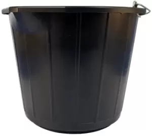 Heavy Duty Plastic Bucket - Black - 14 Litre 135973 CLEENOL