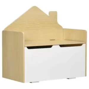 HOMCOM Toy Box Storage Bench Kids Toy Chest - White