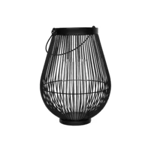 Ivyline Venere Lantern With Glass Insert H:46 x W35.5cm - Black