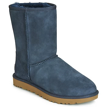 UGG CLASSIC SHORT II womens Mid Boots in Blue,4
