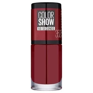 Maybelline Color Show 352 Downtown Red Nail Polish 7ml Red