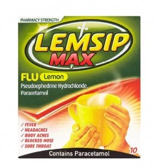 Lemsip Max Flu Lemon Pharmacy Strength 10 Sachets