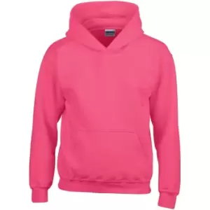 Gildan Heavy Blend Childrens Unisex Hooded Sweatshirt Top / Hoodie (XS) (Heliconia)