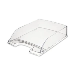 Letter Tray Robust Polystyrene Clear with Extra Label Space