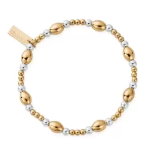 ChloBo Gold Plated & Silver Cute Oval Bracelet