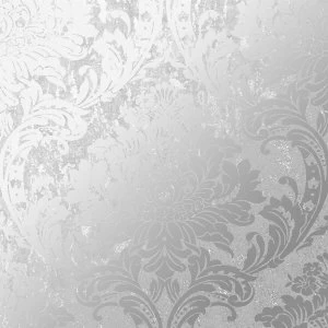 Graham & Brown Superfresco Milan Damask Wallpaper - Silver