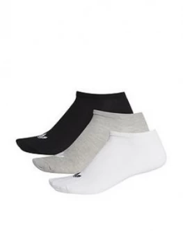 Adidas Originals Trefoil Liner Socks (3 Pack) - White/Grey/Black