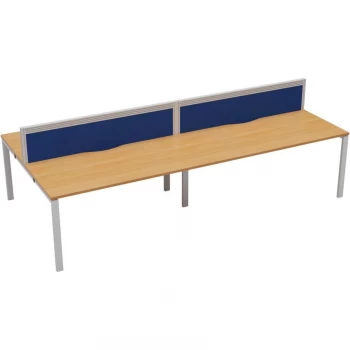 4 Person Double Bench Desk 1200X780MM Each - White/Oak