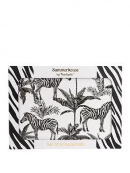 Summerhouse By Navigate Madagascar Zebra Repeat Placemats ; Set Of 4