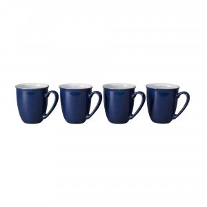 Denby Elements Dark Blue 4 Piece Coffee Beaker Mug Set