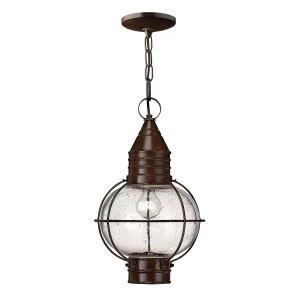 1 Light Outdoor Ceiling Chain Lantern Sienna Bronze, E27