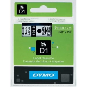 Dymo 40910 Black on Clear Label Tape 9mm x 7m