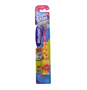 Wisdom Step-by-Step Brightstar Flashing Toothbrush Pink/Yellow