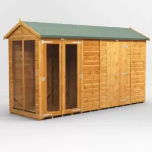 12X4 Power Apex Summerhouse Combi Including 6ft Side Store