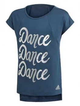 Adidas Girls Junior G A.R. Dancetee, Navy Blue, Size 11-12 Years, Women