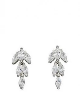 The Love Silver Collection Sterling Silver Cubic Zirconia Marquise Drop Earrings