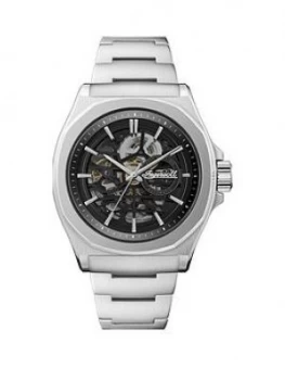 Ingersoll Ingersoll The Orville Black And Silver Detail Skeleton Automatic Dial Stainless Steel Bracelet Watch