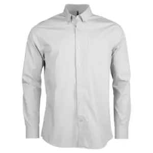 Kariban Mens Long Sleeve Washed Poplin Shirt (XL) (White)