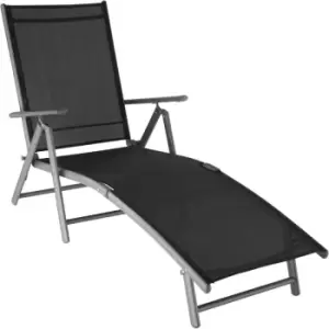 Tectake - Sun lounger Marisol - garden lounger, garden recliner, reclining sun lounger - dark grey - dark grey