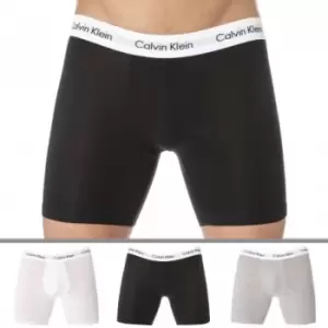 Calvin Klein 3 Pack Cotton Stretch Long Leg Boxer Briefs - Black - White - Grey M