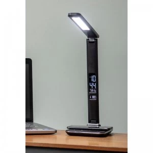 Groov-e Ares Desk LED Lamp with Wireless Charging Pad and Clock