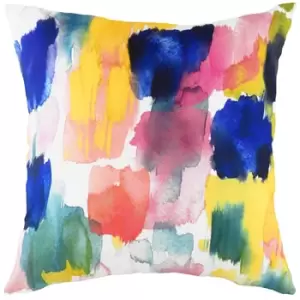 Aquarelle Brushstrokes Abstract Cushion Multicolour