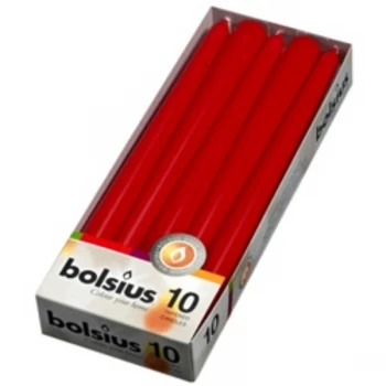 Bolsius Tapered Candles Pack 10 Red
