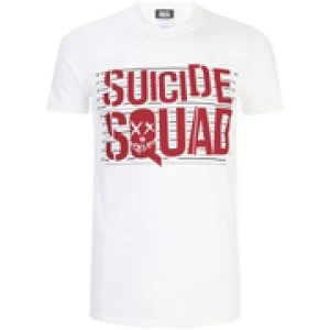 DC Comics Mens Suicide Squad Line Up Logo T-Shirt - White - S