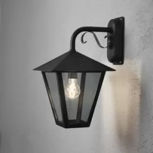 Benu Outdoor Classic Lantern Wall Lamp Down Black, IP23