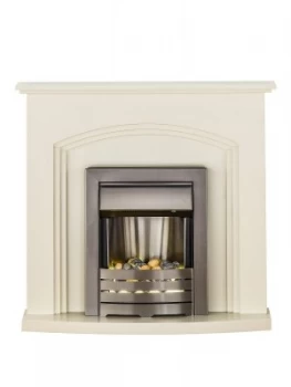 Adam Fire Surrounds Truro Electric Fireplace Suite With Brushed Steel Inset Fire
