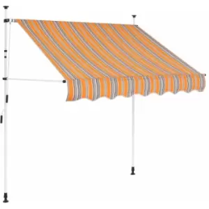Manual Retractable Awning 150cm Yellow and Blue Stripes Vidaxl Multicolour