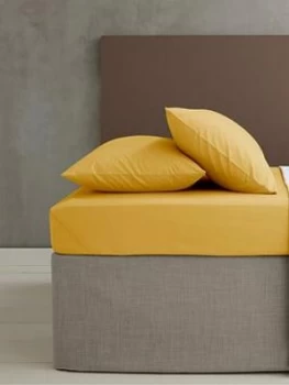 Catherine Lansfield Easy Iron Percale Fitted Sheet ; Ochre