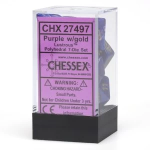 Chessex Poly 7 Dice Set: Lustrous Purple/gold