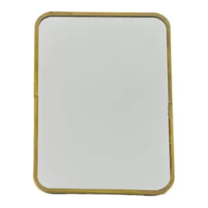 Gallery Interiors Aurora Rectangle Dressing Table Mirror with Stand Antique Brass / Small